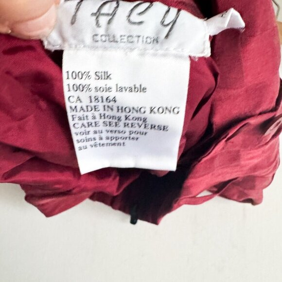 Vintage Silk Bugundy Pants - Picture 5 of 5